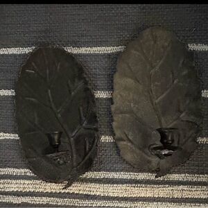 Leaf candle holders